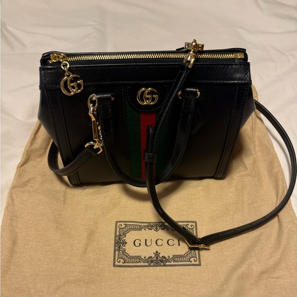 Genuine Gucci Black Ophidia Tote Handbag - Picture 13 of 16